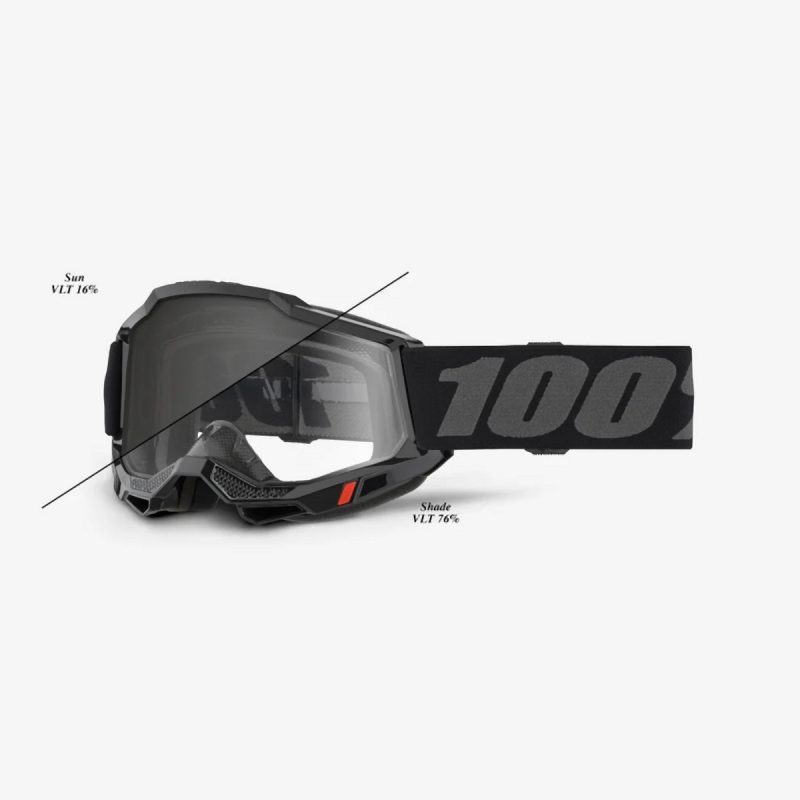 100% Accuri 2 UTV/ATV SAND/OTG Black - Photochromic Goggles - Black/White