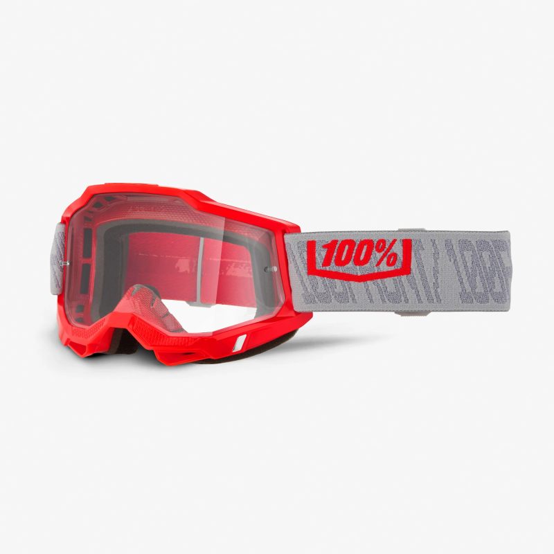 100% Accuri 2 Gatorback - Clear Goggles - Red/Grey