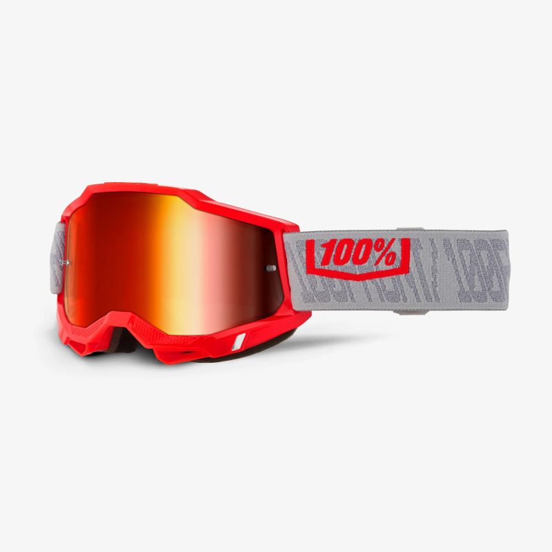 100% Accuri 2 Gatorback - RED Mirror Goggles - Red/Grey