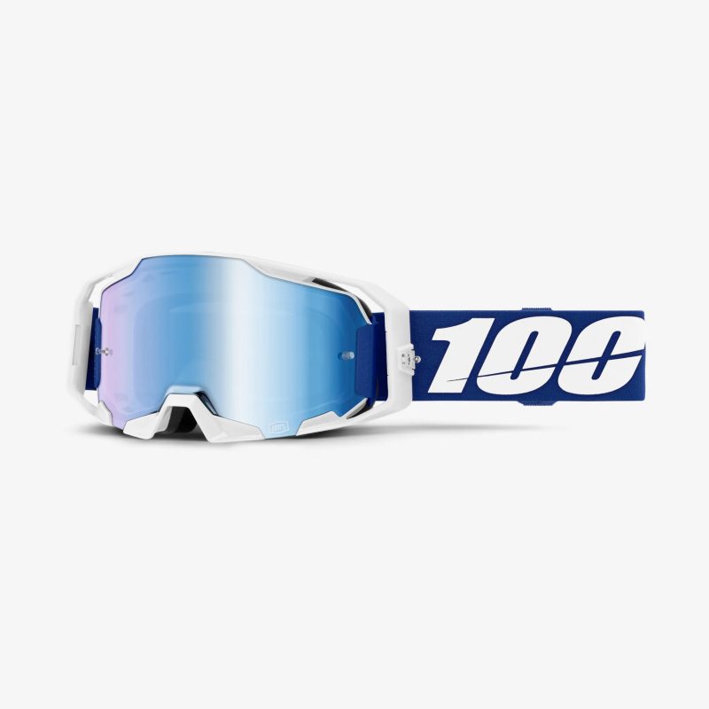 100% Armatic BLUE - Mirror Goggles - White/Blue
