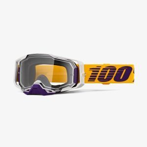 100% Armega Difenbak - Purple Mirror Goggles - Yellow/Purple/White