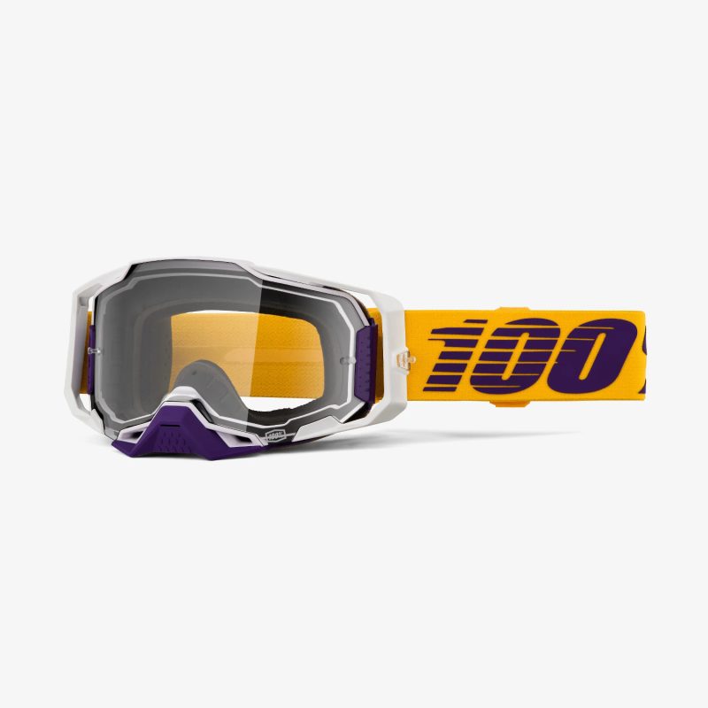 100% Armega Difenbak - Purple Mirror Goggles - Yellow/Purple/White