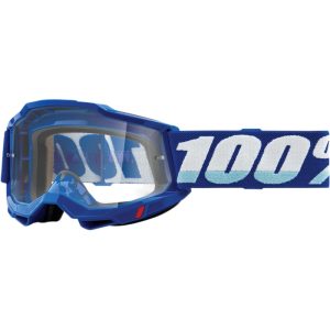 100% Accuri 2 BLUE - Clear Goggles - Blue/White