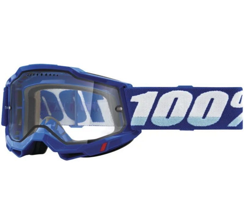 100% Accuri 2 BLUE - DUAL PANE Clear Goggles - Blue/White