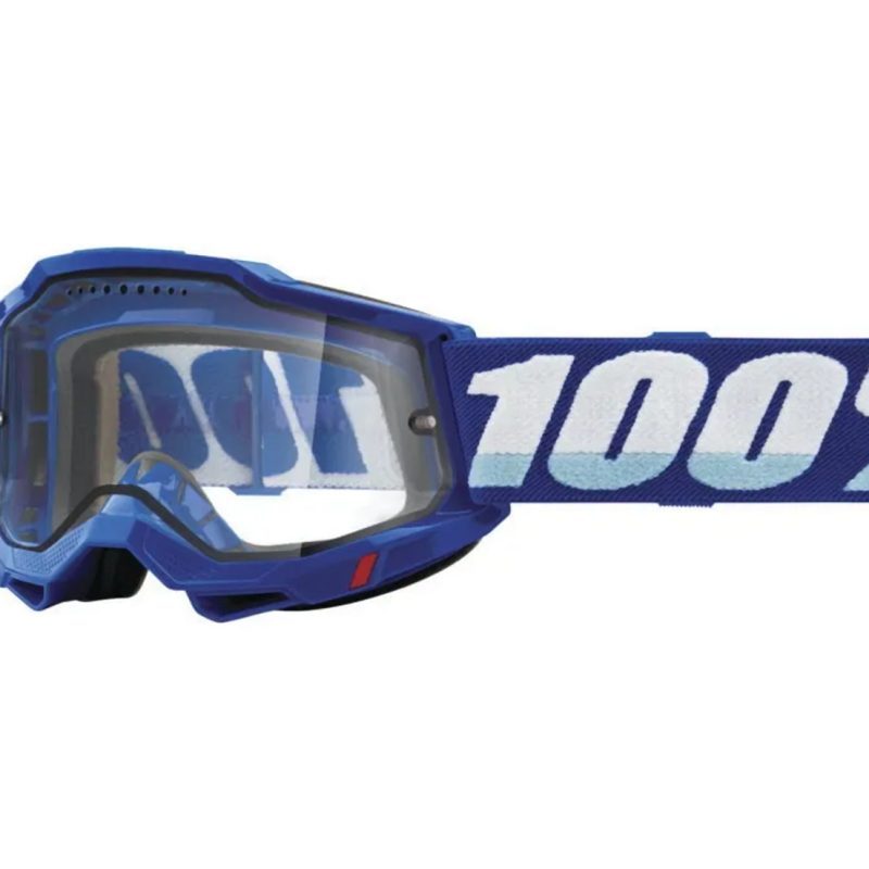 100% Accuri 2 BLUE - DUAL PANE Clear Goggles - Blue/White