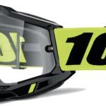 100% Accuri 2 Enduro MOTO Black - DUAL Clear Goggles - Black/Fluo Yellow