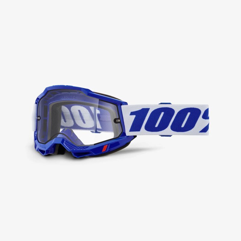 100% Accuri 2 Enduro MOTO BLUE - DUAL Clear Goggles - Blue/White