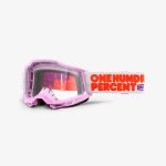 100% Accuri 2 Hundreds - Clear Goggles 2 100% Accuri 2 Hundreds - Clear Goggles - Pink/Red