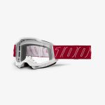 100% Accuri 2 Redline - Clear Goggles 1 100% Accuri 2 Redline - Clear Goggles - Red/White