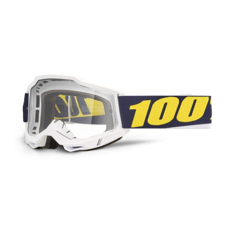 100% Accuri 2 TORC - Clear Goggles - White/Blue/Yellow