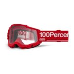 100% Accuri 2 WOLG - Clear Goggles 2 100% Accuri 2 WOLG - Clear Goggles - Red/White