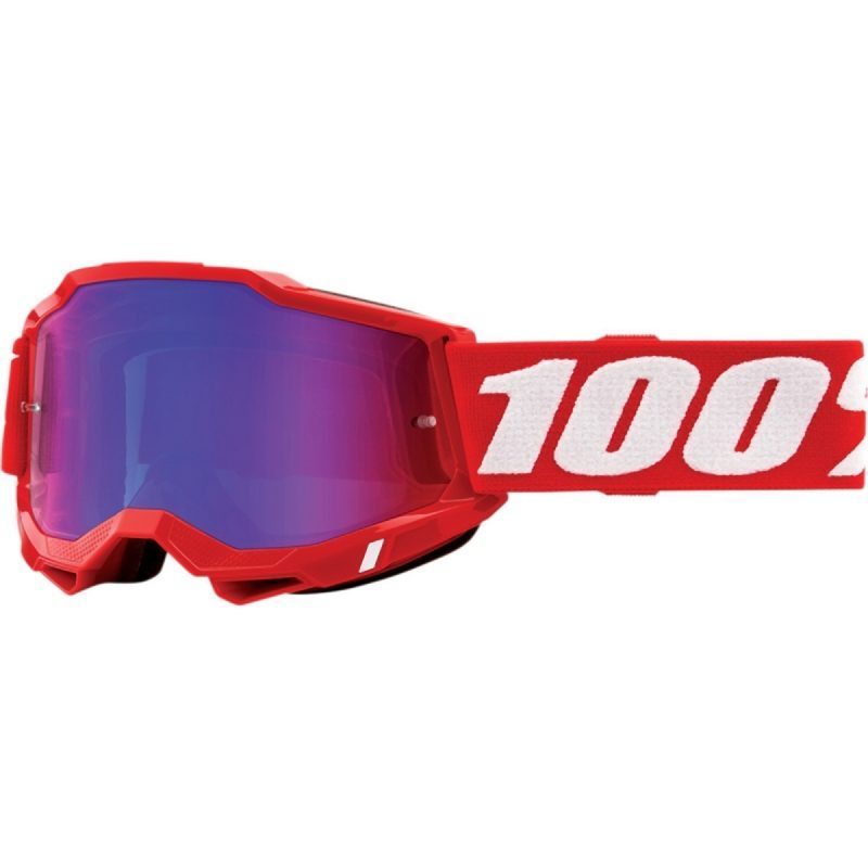 100% Accuri 2 RED - Mirror RED/BLUE Goggles - Red/White