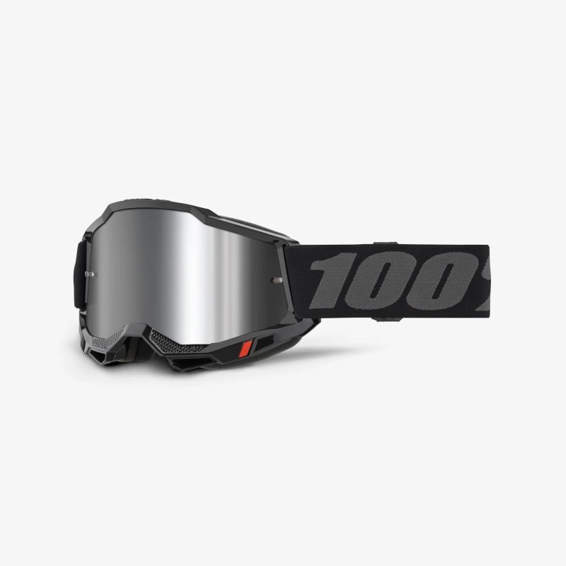 100% Accuri 2 Youth Black - Mirror Silver Goggles - Black/Grey