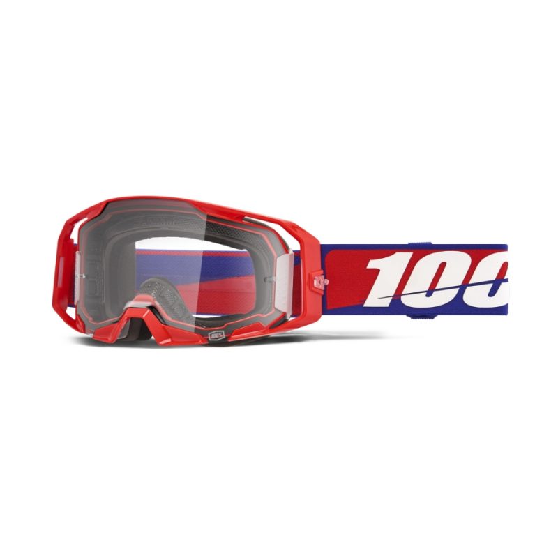 100% Armatic BEST - Clear Goggles - Red/Blue/White