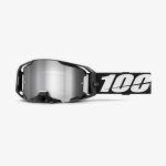 100% Armatic Black - Mirror Silver Flash Goggles - Black/White