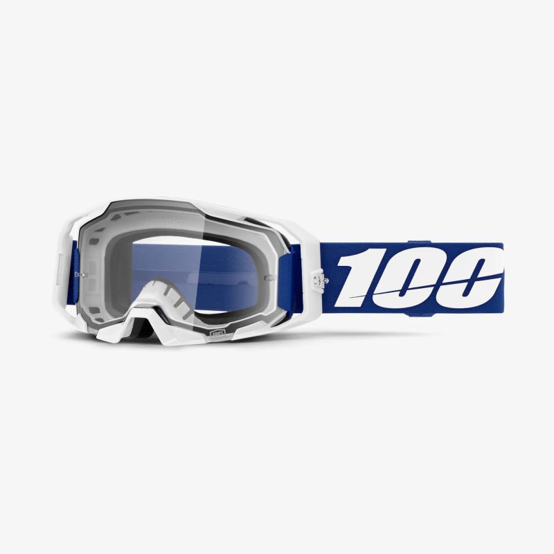 100% Armatic BLUE - Clear Goggles - White/Blue