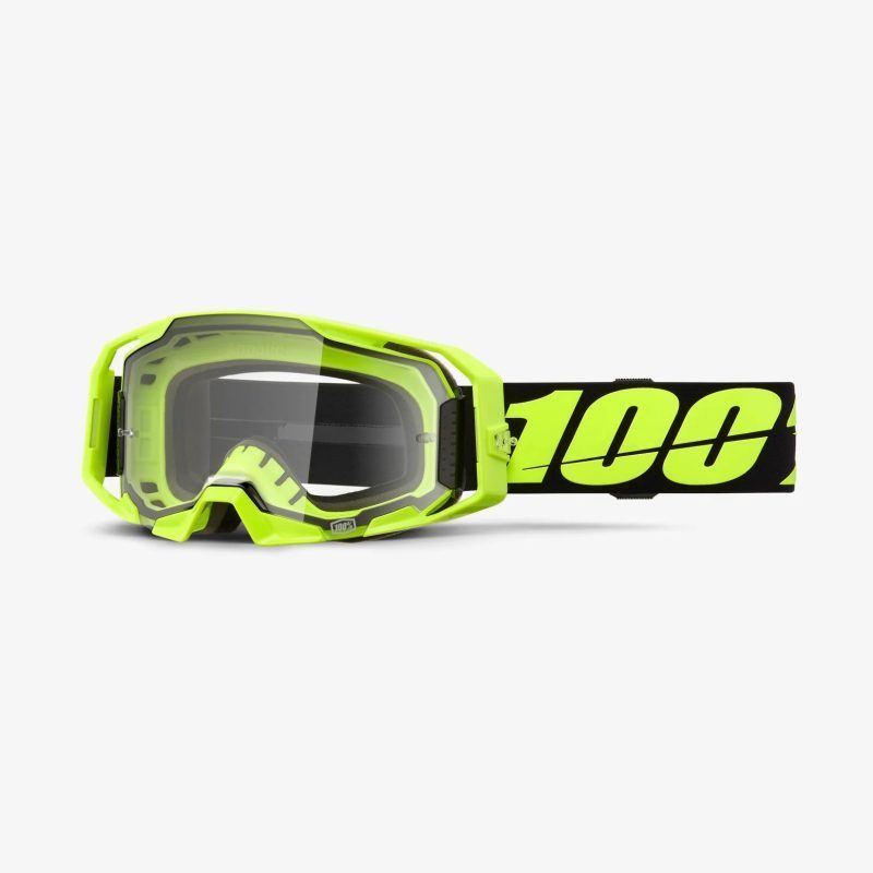 100% Armatic NEON Yellow - Clear Goggles - Fluo Yellow/Black