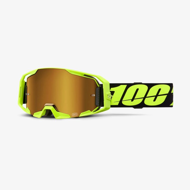 100% Armatic NEON Yellow - Mirror TRUE GOLD Goggles - Fluo Yellow/Black