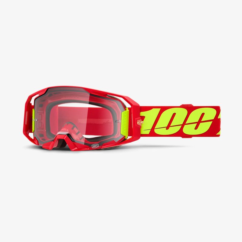 100% Armatic RED - Clear Goggles - Red/Fluo Yellow