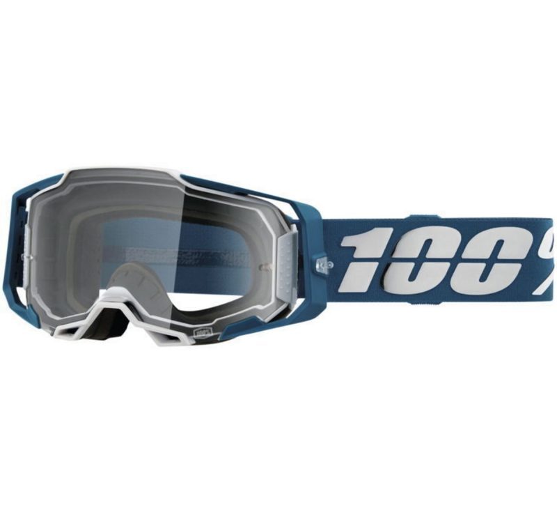 100% Armega Albar - Clear Goggles - Blue/Silver