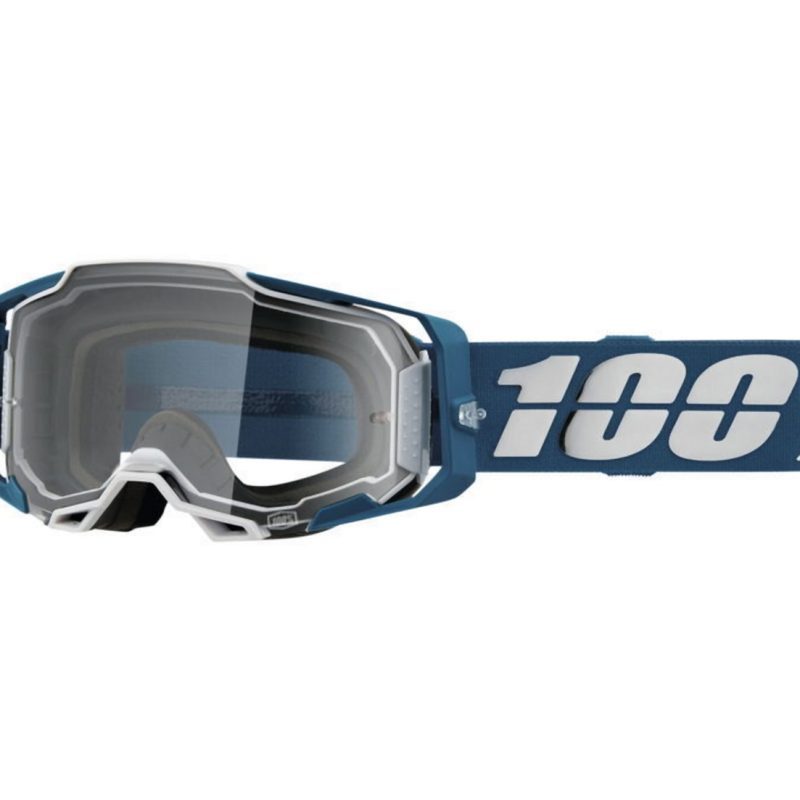 100% Armega Albar - Clear Goggles - Blue/Silver