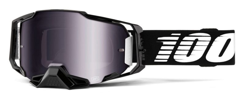100% Armega Black - Mirror Silver Goggles