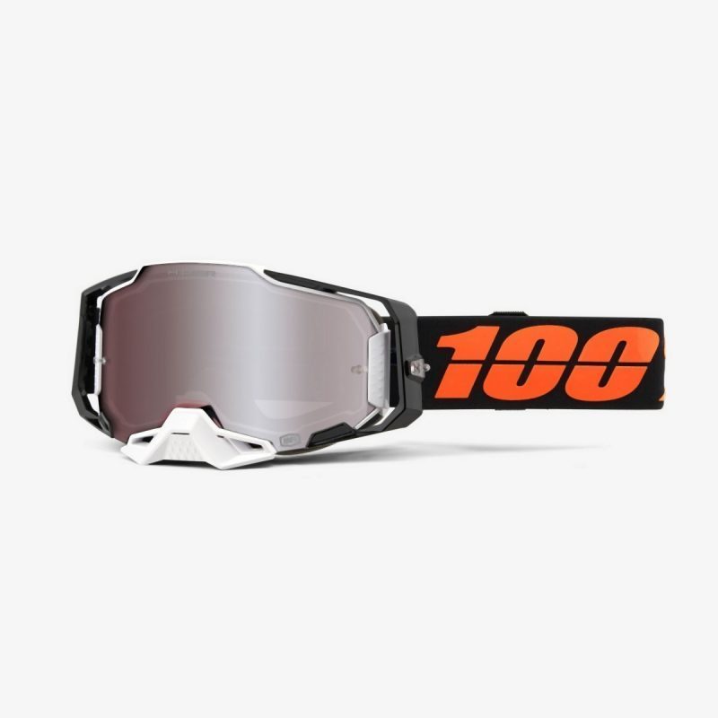 100% Armega Blacktail - Hiper Silver Mirror Goggles - Black/White/Orange