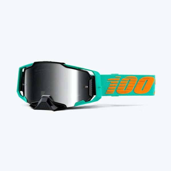 100% Armega Clark - Mirror Silver Goggles - Green