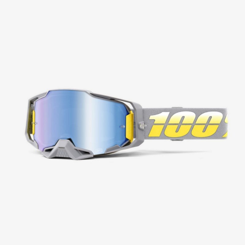 100% Armega Complex - Mirror BLUE Goggles - Grey/Yellow
