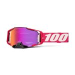 100% Armega Hiper Kloug - Mirror DARK RED Goggles 1 100% Armega Hiper Kloug - Mirror DARK RED Goggles - Pink/White/Black