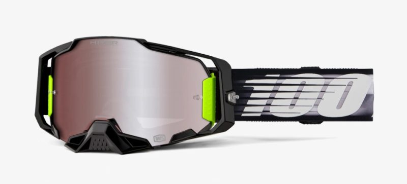 100% Armega Hiper Lightspeed - Mirror Silver Flash Goggles - Black/White