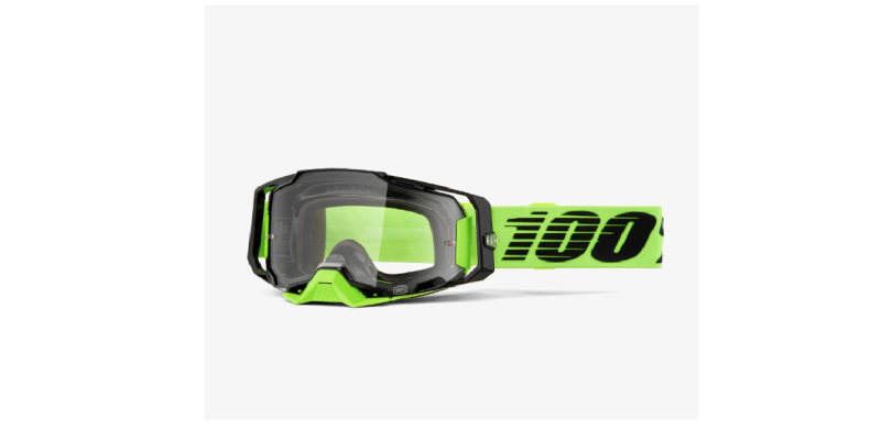 100% Armega NEON Yellow - Clear Goggles - Fluo Yellow/Black