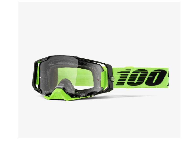 100% Armega NEON Yellow - Clear Goggles - Fluo Yellow/Black