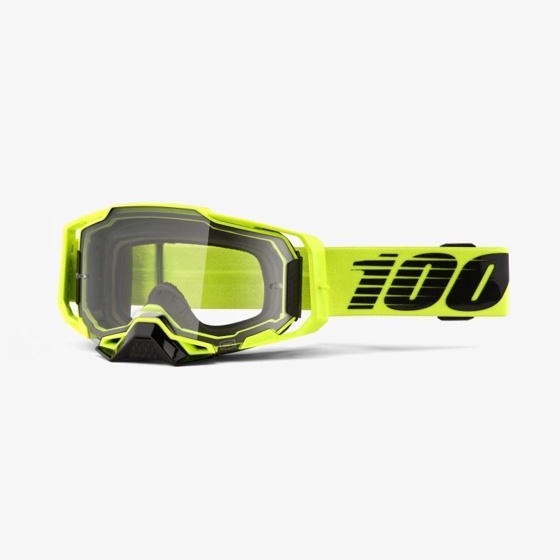 100% Armega Nuclear Circus - Clear Goggles - Fluo Yellow