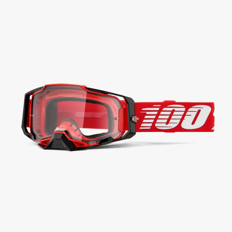 100% Armega RED - Clear Goggles - Red/Black/White
