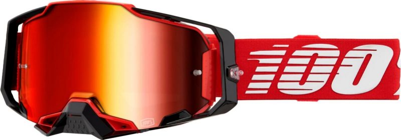 100% Armega RED - Mirror Goggles - Red/Black/White