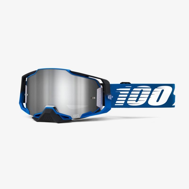100% Armega Rockchuck - Flash Silver Goggles - Blue/Black/White