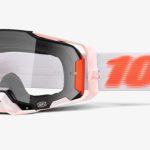 100% Armega Tubular - Clear Goggles - White/Orange