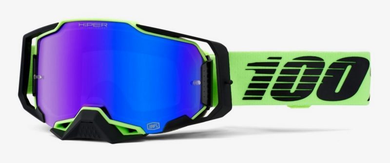 100% Armega Uruma - Mirror BLUE Goggles - Green/Black