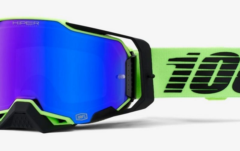 100% Armega Uruma - Mirror BLUE Goggles - Green/Black
