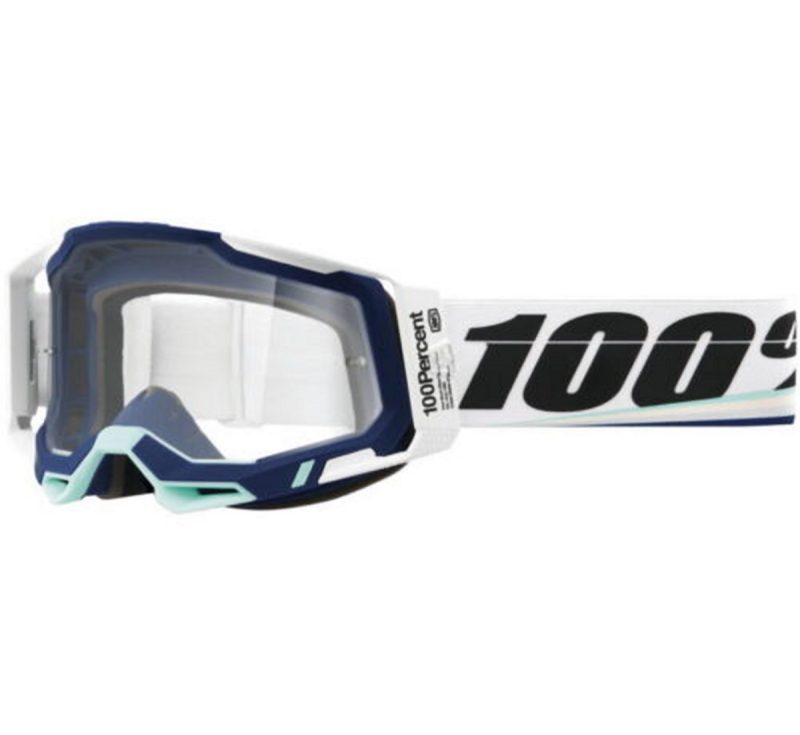 100% Racecraft 2 Arsham - Clear Goggles - White/Blue