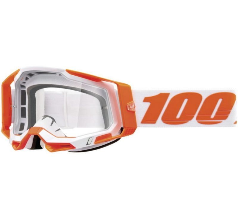 100% Racecraft 2 Orange - Clear Goggles - Orange/White