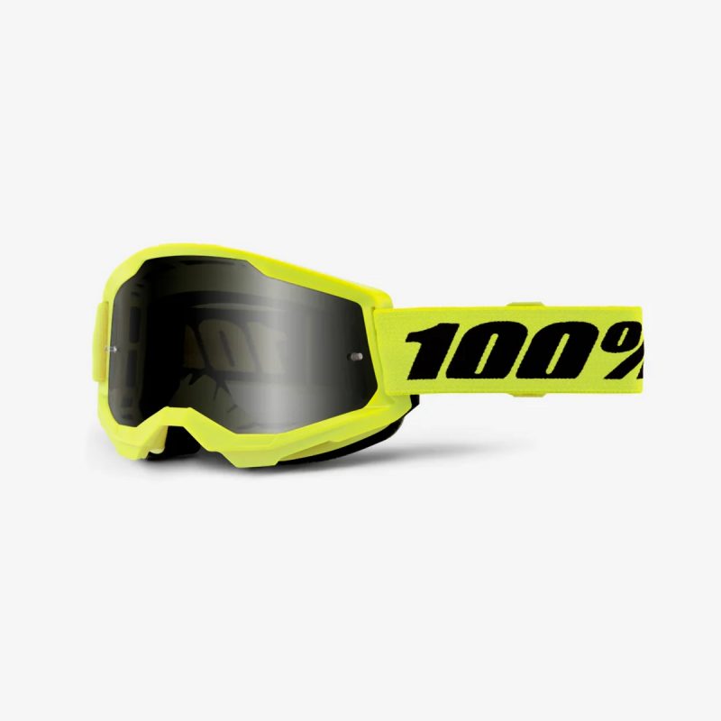 100% Strata 2 SAND NEON Yellow - Smoke Goggles - Yellow/Black