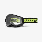 100% Strata 2 Solar Eclipse - Clear Goggles - Black/Fluo Yellow