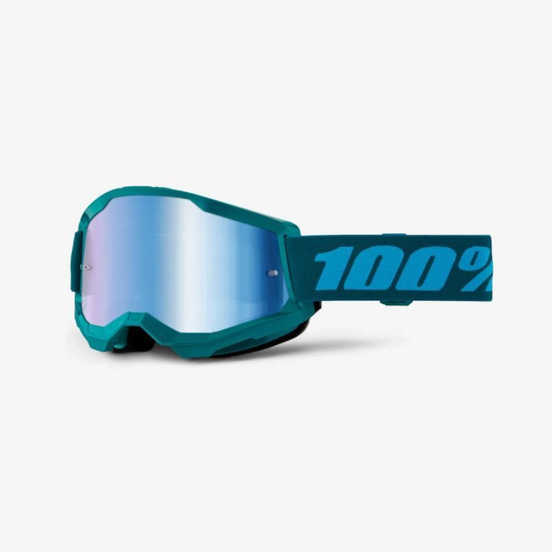 100% Strata 2 Stone - Mirror BLUE Goggles - Morski