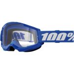 100% Strata 2 Youth BLUE - Clear Goggles - Blue/White