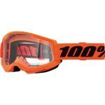 100% Strata 2 Youth NEON Orange - Clear Goggles - Orange/Black