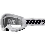 100% Strata 2 Youth White - Clear Goggles - White/Black