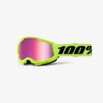 100% Strata 2 Youth NEON Yellow - Mirror PINK Goggles 2 100% Strata 2 Youth NEON Yellow - Mirror PINK Goggles - Fluo Yellow/Black
