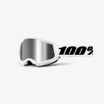 100% Strata 2 Youth White - Mirror Silver Goggles - White/Black